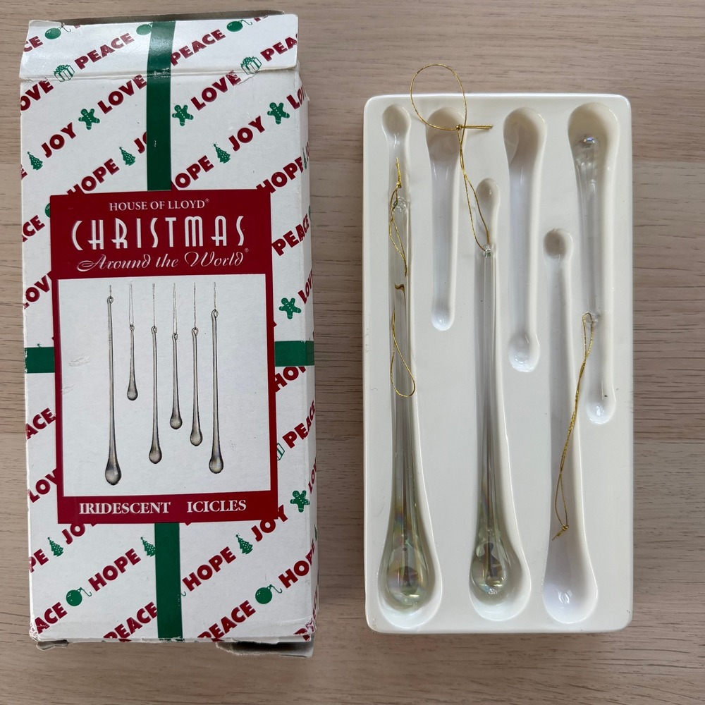 House of Lloyd Christmas Around the World Iridescent Glass Icicles Set of 3